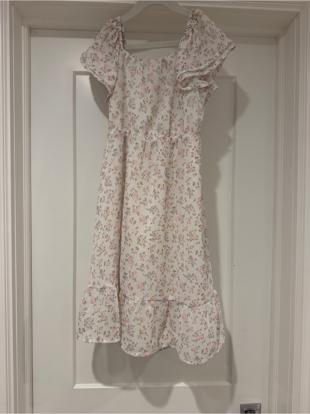 Cat & Jack Cream Dress with Pink and Green Floral Print
